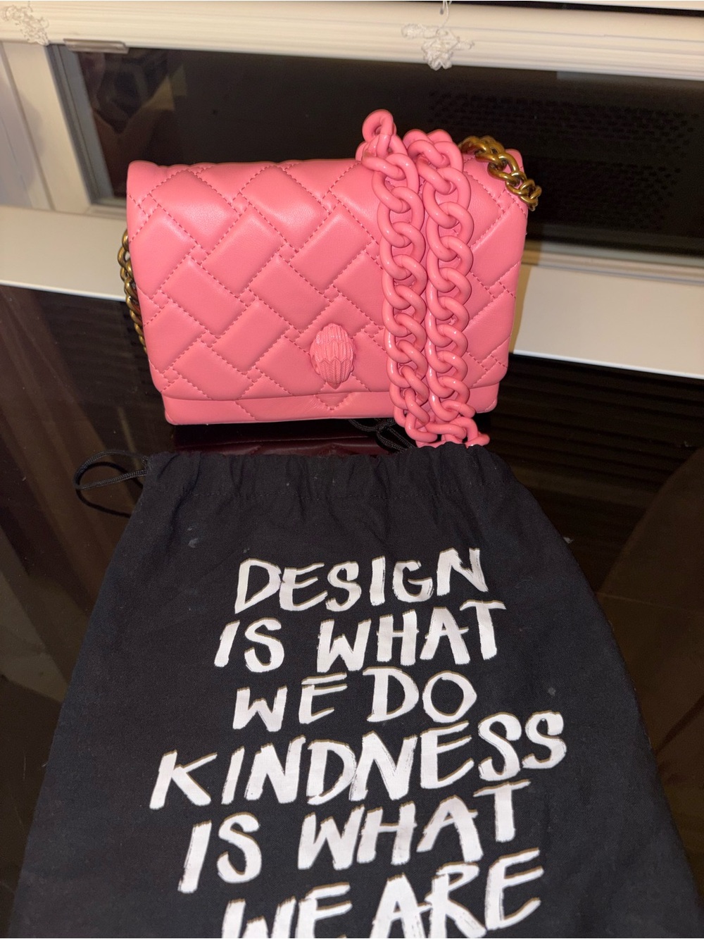 Kurt Geiger Pink Quilted Kensington